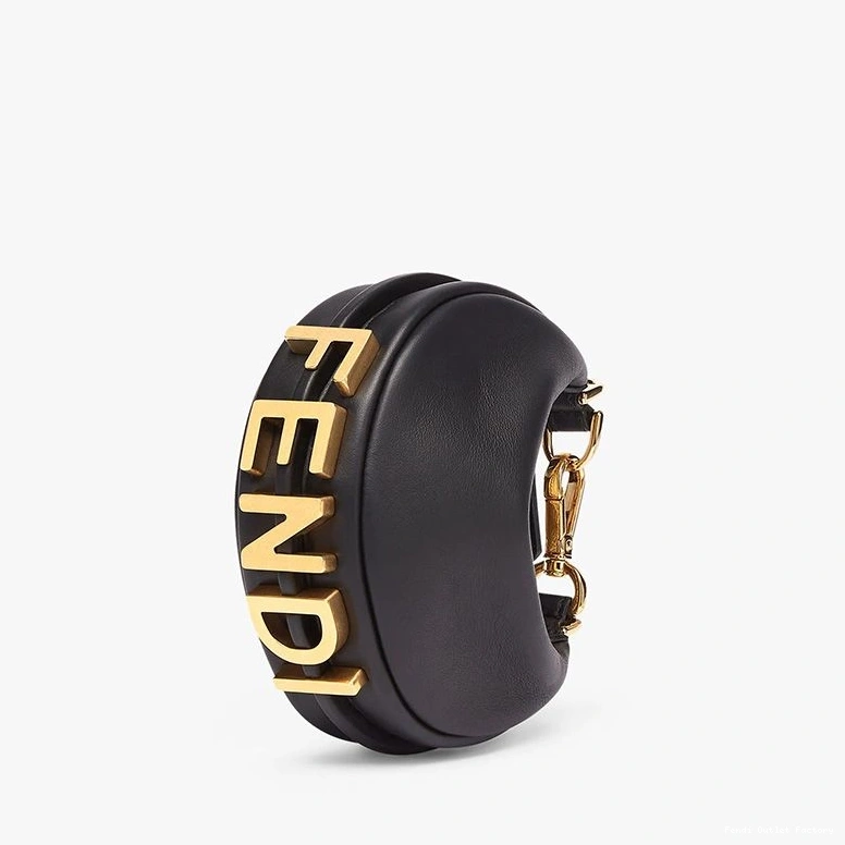 HOT Fendi Nano Bag In Fendigraphy Hobo Leather Calf Black 0810